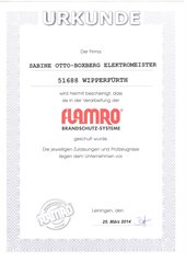 Verarbeitung von Flamro Brandschutz-Systemen Frau Sabine Otto-Boxberg