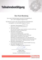 Aufbaulehrgang Haushalt/Einbaugeräte Herr Kurt Boxberger