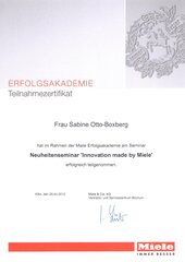 Neuheitenseminar "Innovation made by Miele" Frau Sabine Otto-Boxberg