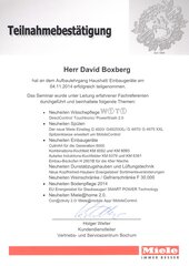 Aufbaulehrgang Haushalt/Einbaugeräte Herr David Boxberg